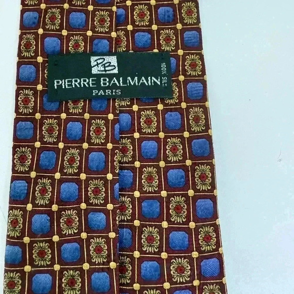 Pierre Balmain Vintage Medallion Tie Business 100% Silk Dressy - Picture 2 of 2